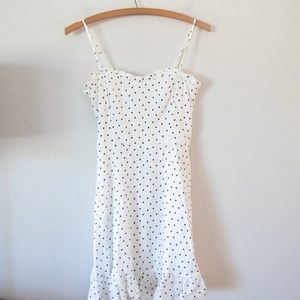 Aritzia Sunday Best Black White Bambina Polka Dot Ruffle Mini Dress